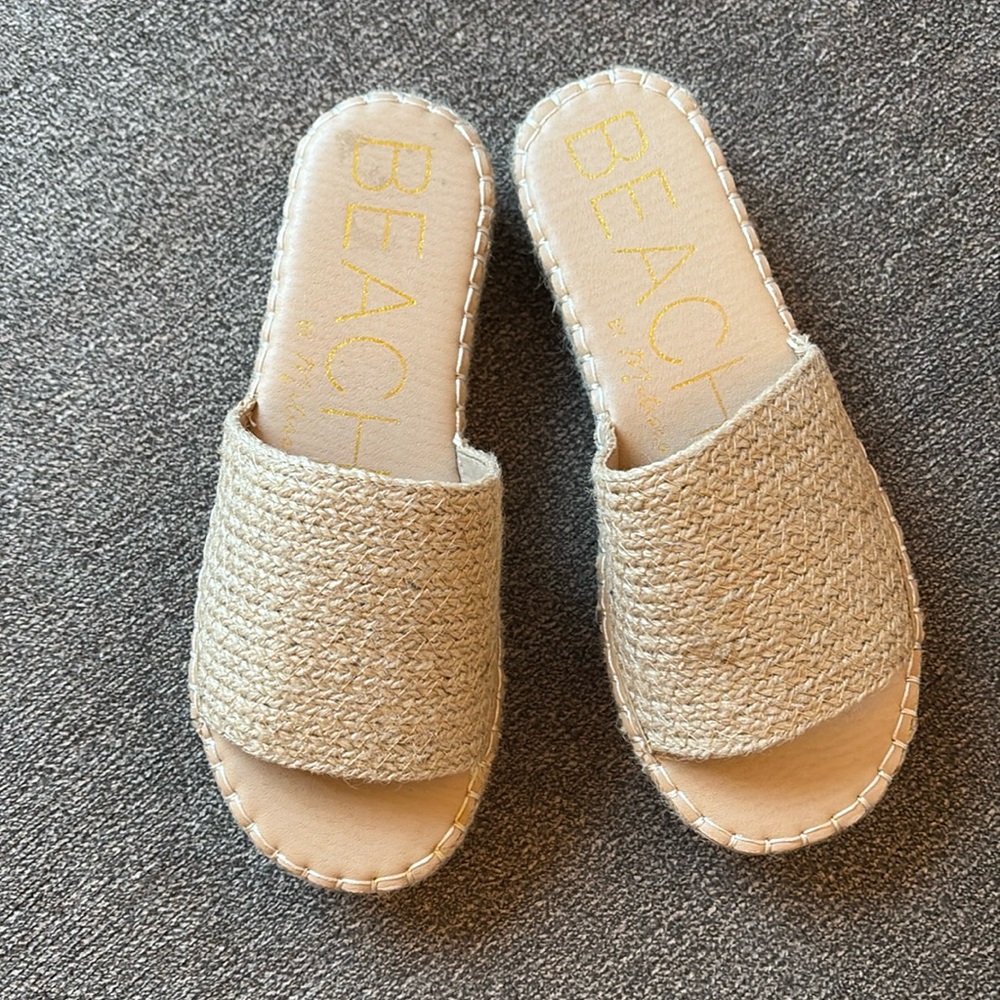 Beach by Matisse Platform Woven Del Mar Slides/Size 8